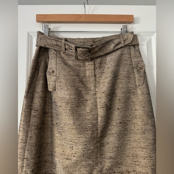 Tory Burch Belted Skirt Size 6 in Tan - Picture 2 of 6